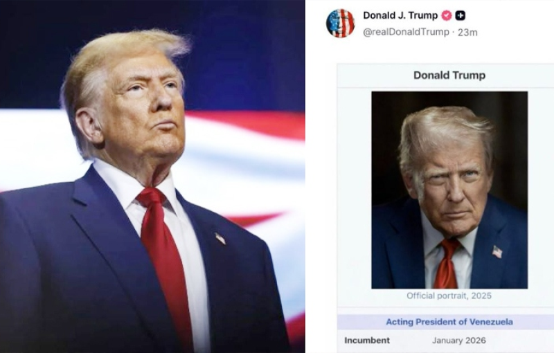 নিজেকে ভেনেজুয়েলার ‘ভারপ্রাপ্ত প্রেসিডেন্ট’ দাবি ট্রাম্পের